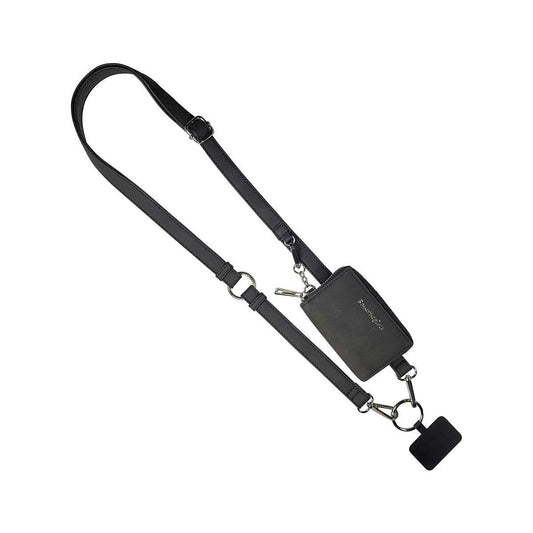 Save The Girls Clip & Go Brushed Vegan Leather Phone Strap with Pouch