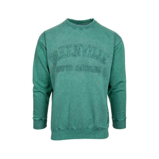 Bay Pointe Acid Wash Greenville Crew Sweatshirt