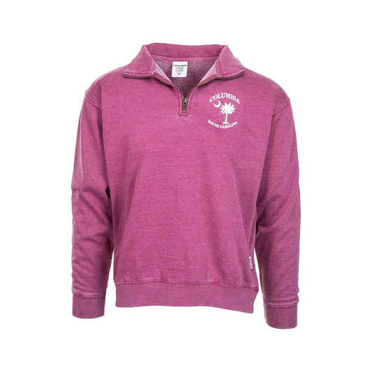 Bay Pointe Burnwash Columbia Palm Moon Long Sleeve Quarter Zip Pullover