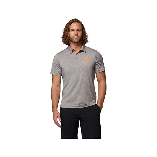 Columbia Men's University of Tennessee Collegiate Tech Trail Short Sleeve Polo Shirt, Charcoal