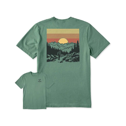 Life is Good Men's Hiker Sunset Short Sleeve Crusher T-Shirt