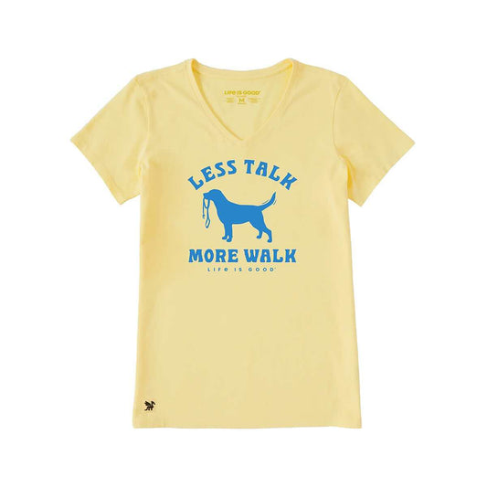 Life is Good Women's Less Talk More Walk V-Neck Short Sleeve T-Shirt