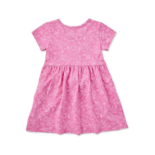 Life is Good Toddler Cherry Blossom Pattern Short Sleeve Crusher Dress