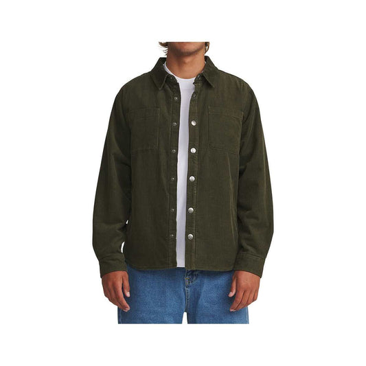 Katin Men's Harold Corduroy Shirt Jacket, Dark Olive