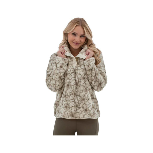 Aventura Women's Wintertide Printed Super-Soft Fleece Pullover, Whisperwhite