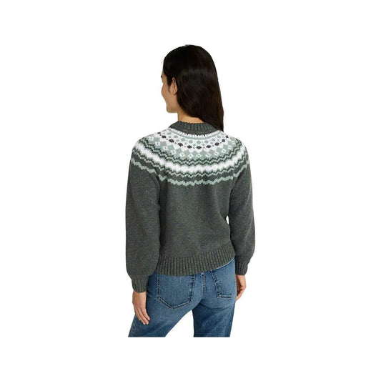 L.L.Bean Women's Cotton Ragg Relaxed Crewneck Fair Isle Yoke Sweater