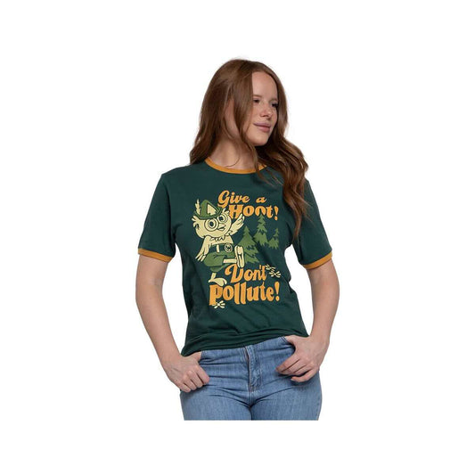 The Landmark Project Woodsy Owl Retro Unisex Short Sleeve Ringer T-Shirt