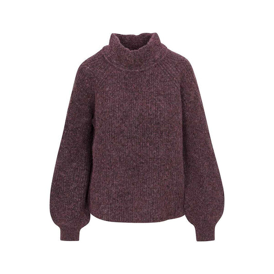 North River Women's Nantucket Cable Sweater, Eggplant