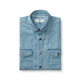 Duck Head Men's Denim Snap Button Up Long Sleeve Shirt