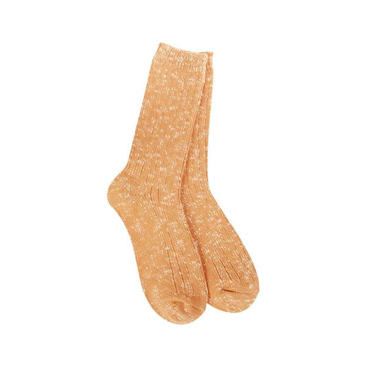 World's Softest Women's Weekend Cotton Slub Marled Crew Socks