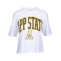 Pressbox Women's Appalachian State Slub Motley Nelson Short Sleeve Crop Top