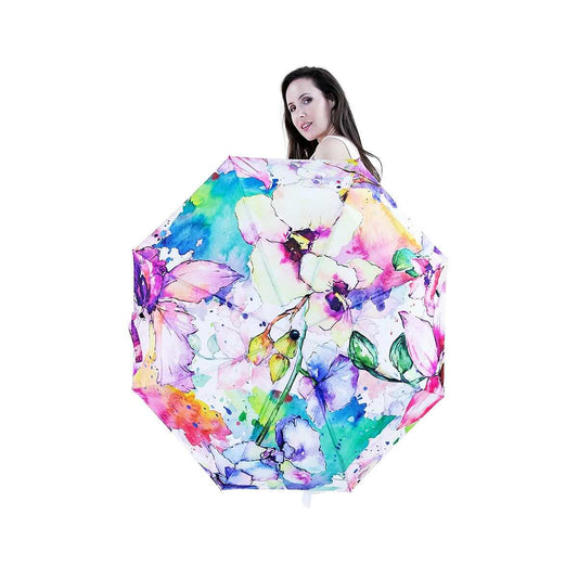 Original USA Watercolor Flowers Umbrella