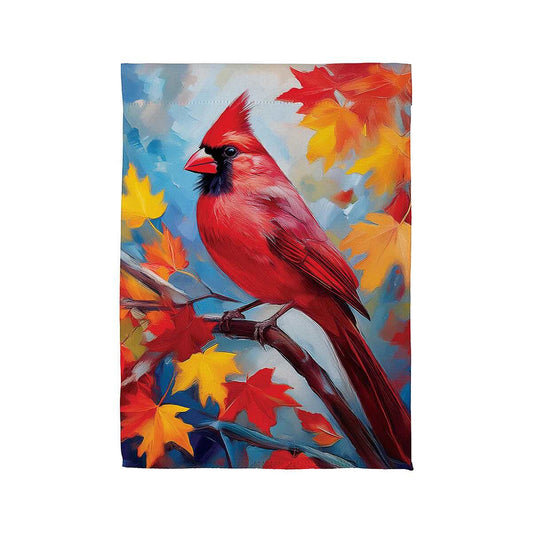 Evergreen Colorful Cardinal Suede Garden Flag