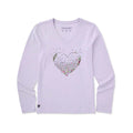 Life is Good Women's Heart of Hearts & Flowers V-Neck Long Sleeve Crusher-Lite T-Shirt