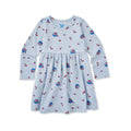 Life is Good Toddler Fresh Strawberry Pattern Long Sleeve Crusher Dress