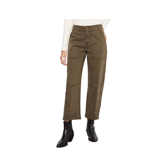 Charlie B Women's Cropped Barrel Leg Twill Pants