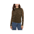 Charlie B Women's Lace Long Sleeve Mock Neck Top