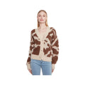 Charlie B Women's Cow Print V-Neck Cardigan, Ranch