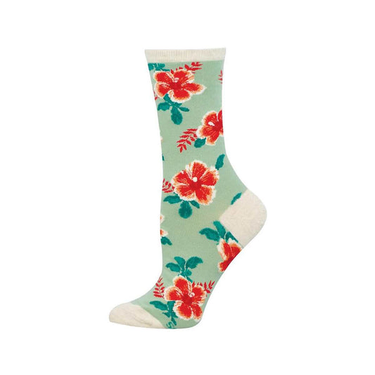 Socksmith Women's Hibiscus Bloom Crew Socks