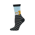 Socksmith Women's Dog Gone Stripes Bamboo Crew Socks