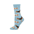 Socksmith Women's Basset Hounds Bamboo Crew Socks