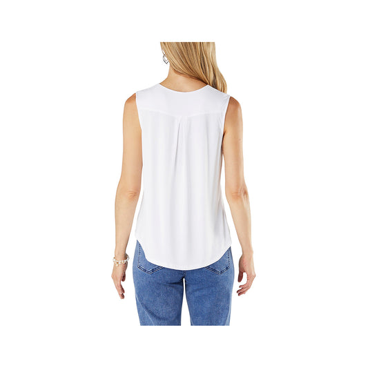 Coco+Carmen Women's Erin Pleat Back V-Neck Sleeveless Tank Top