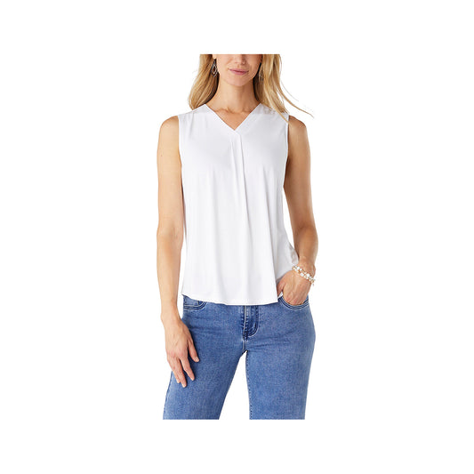 Coco+Carmen Women's Erin Pleat Back V-Neck Sleeveless Tank Top