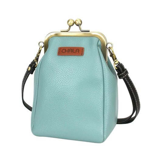 Chala Handbag Black Cat Kisslock Cell Phone Crossbody Purse