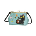 Chala Handbag Black Cat Kisslock Crossbody Purse