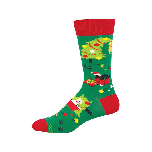 Socksmith Kitty Christmas Chaos Cotton Crew Socks