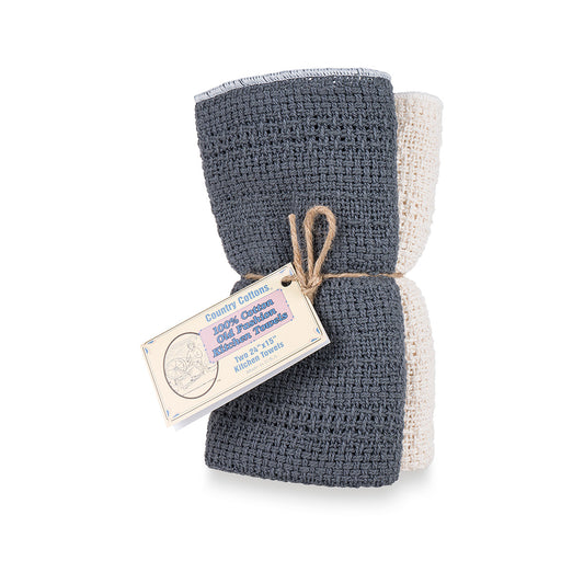 Old Fashioned Dish Towel - 2 Pack Gray Natural