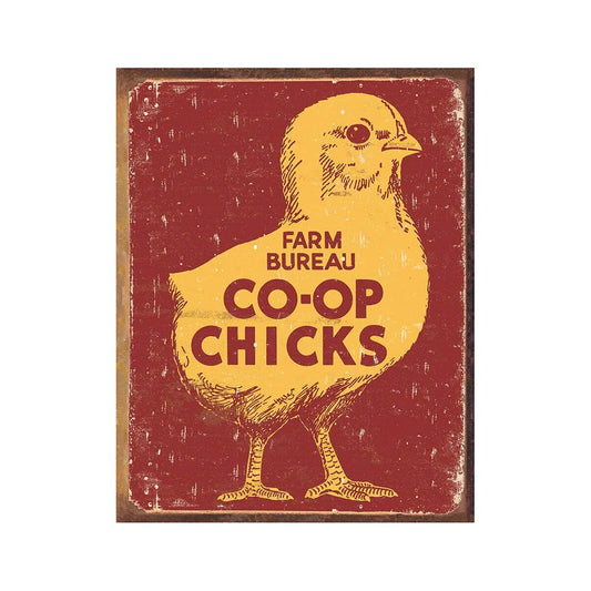 Farm Bureau Co-Op Chick Tin Sign