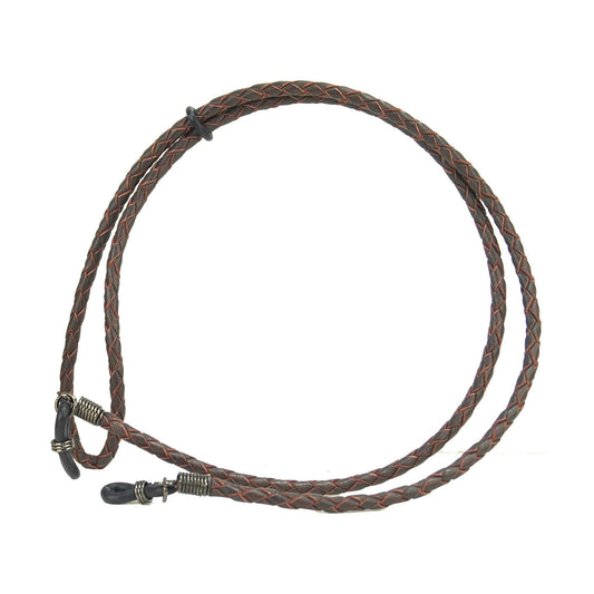 No. 20 Braided Leather Eyeglass Lanyard Brown