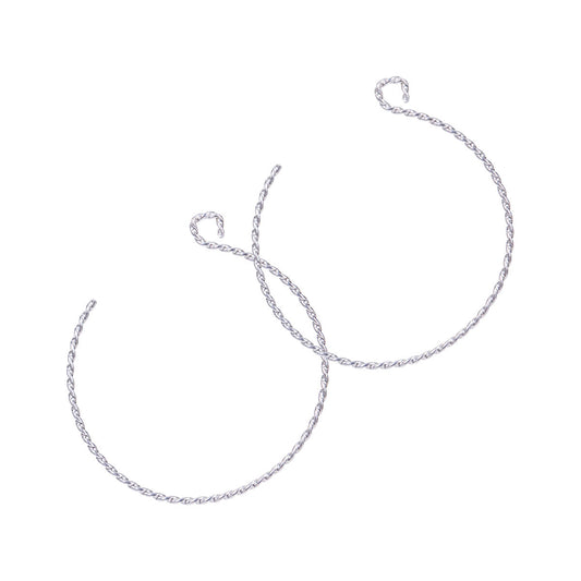 Stuart Nye Jewelry Backward Loop Twist Silver Earrings - Large