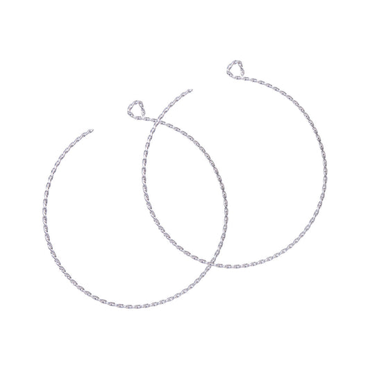 Stuart Nye Jewelry Backward Loop Twist Silver Earrings - Extra Large