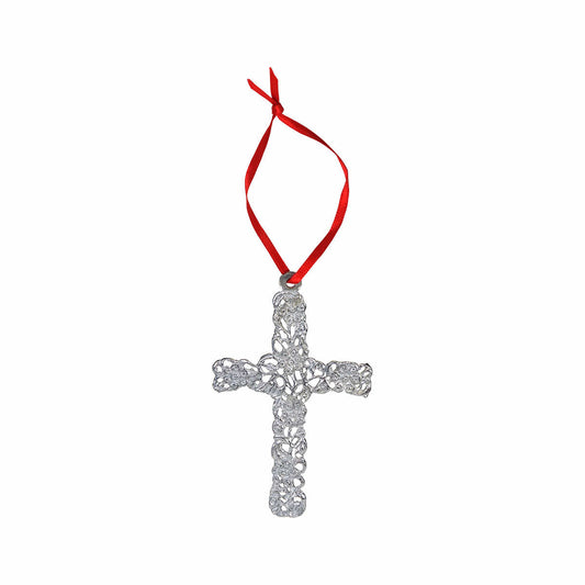 Mast General Store Olive Blossom Cross Large Pewter Ornament