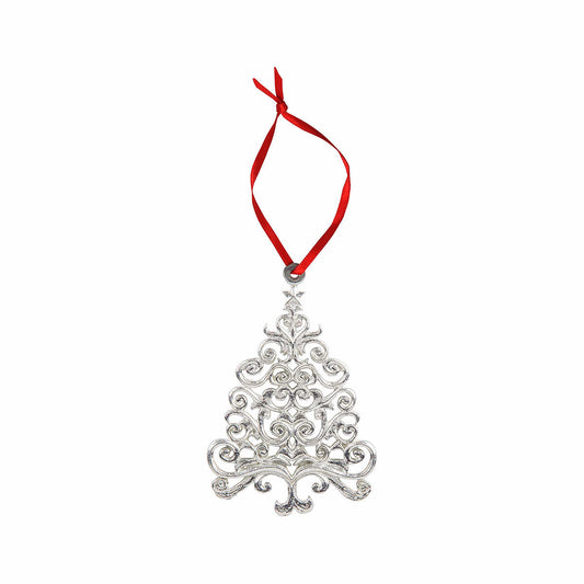 Mast General Store Scroll Christmas Tree Pewter Ornament