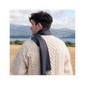 John Hanley Merino Luxury Wool Scarf, Charcoal, alternate view 2