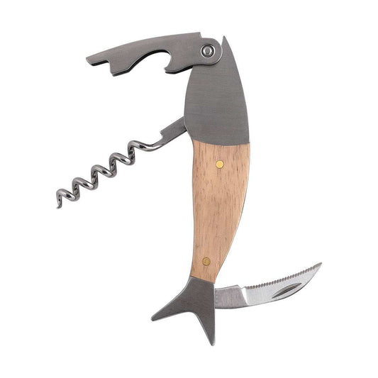Kikkerland Lightwood Fish Corkscrew