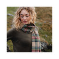 John Hanley Merino Luxury Wool Scarf, Beige Plaid, alternate view 2