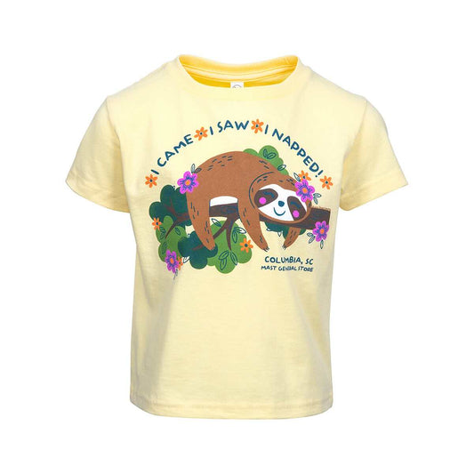 Julie and Joe Toddler Mast General Store Columbia Sloth Short Sleeve T-Shirt