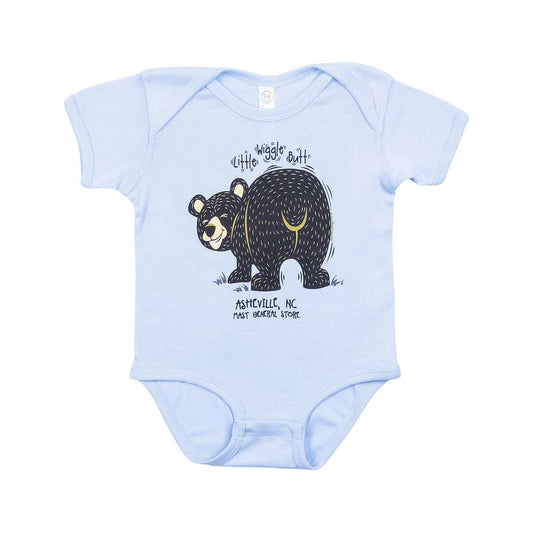 Julie and Joe Infant Mast General Store Asheville Wiggle Butt Short Sleeve Onesie