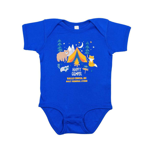 Julie and Joe Baby Mast General Store Valle Crucis Happy Camper Short Sleeve Onesie