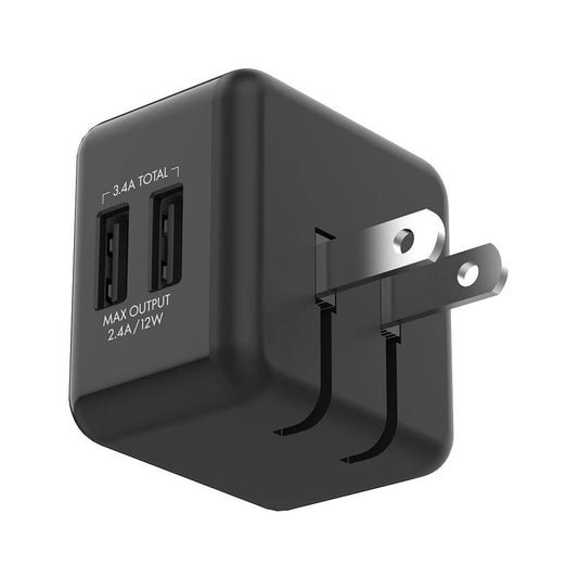 HotTips Accelerate 3.4A Dual USB Wall Charger Black