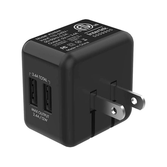 HotTips Accelerate 3.4A Dual USB Wall Charger Black