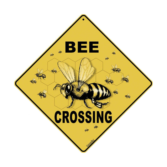 Atlas Screen Printing Bee Crossing Tin Sign
