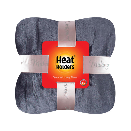 Heat Holders HeatWeaver Fleece Oversized Blanket Antique Silver