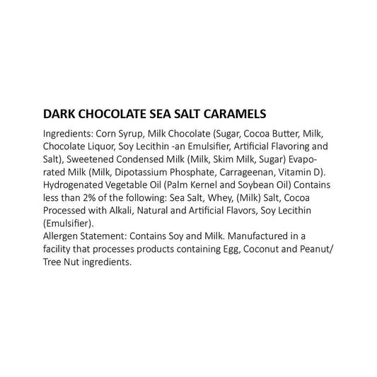 Zachary Confections Dark Chocolate Sea Salt Caramels - 1 lb.