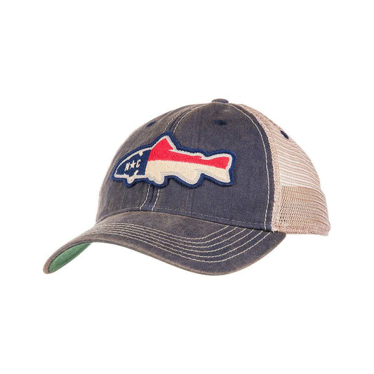 Fish NC Flag Trucker Hat Navy Trucker