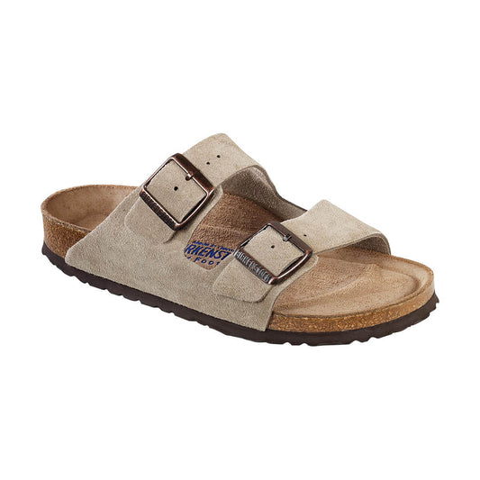 Birkenstock Women's Arizona Soft Footbed Sandals - Narrow Taupe Suede